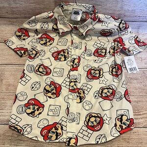 Boys Super Mario button down too